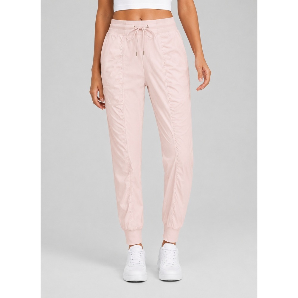 CRZ YOGA Pink Striped Ruched Pocket Jogger‎ Drawstring Athletic Pants Size Small